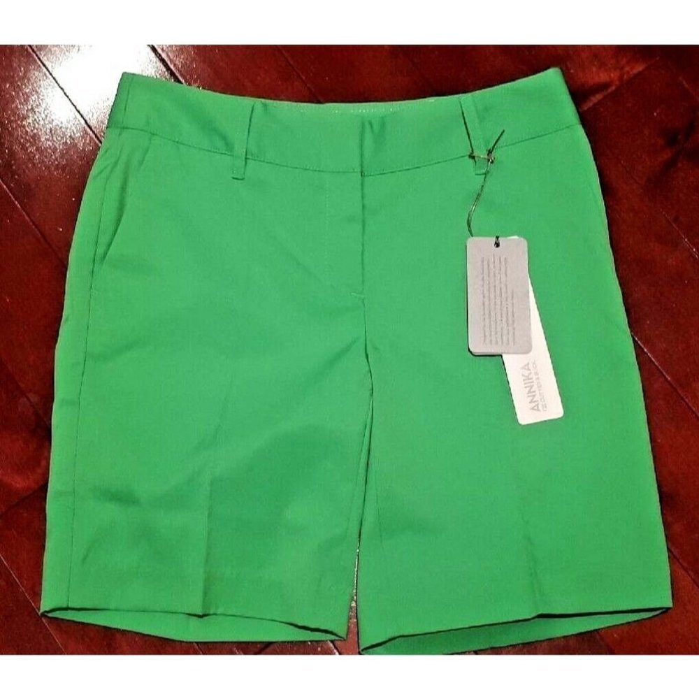 ANNIKA Cutter & Buck DRYTEC Golf Bermudas SHORTS Breathable GREEN ( 0  )